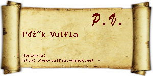 Pék Vulfia névjegykártya